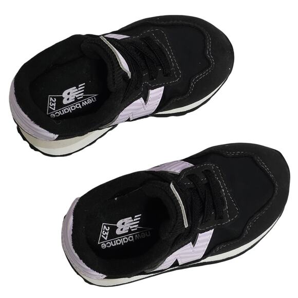 New Balance 237 in Black Lilac Glo Leather Slip on Sneaker Toddler Size 6.5 - Picture 6 of 8